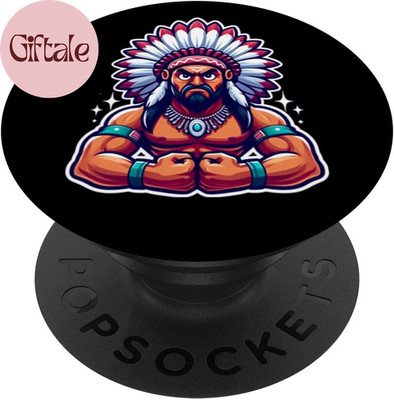 Chief Indian Flexing Muscles Fan Lover Bodybuilding Gym  Adhesive Popgrip