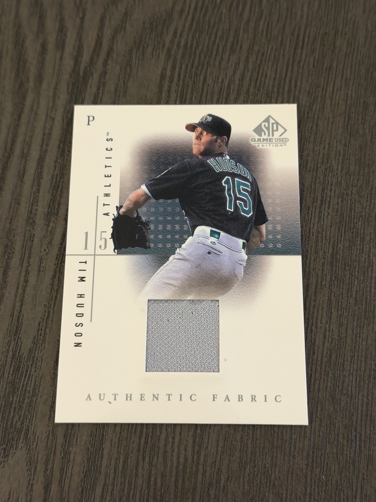 2001 Upper Deck SP Game Used Edition Authentic Fabric Patch #TH TIM HUDSON Card