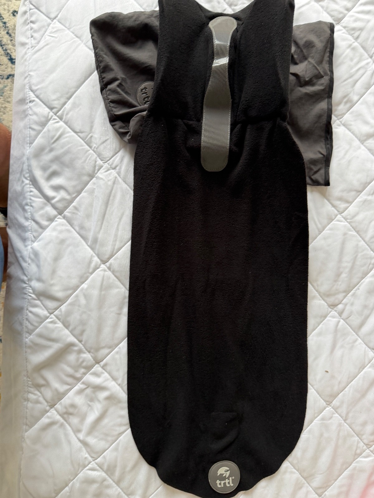 TRTL Travel Airplane Pillow Gray Fleece Neck Support Sleep Wrap Lightweight