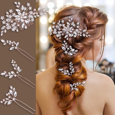 Rose Gold Wedding Headpiece Bridal Hair Accessories Set Piece Brides