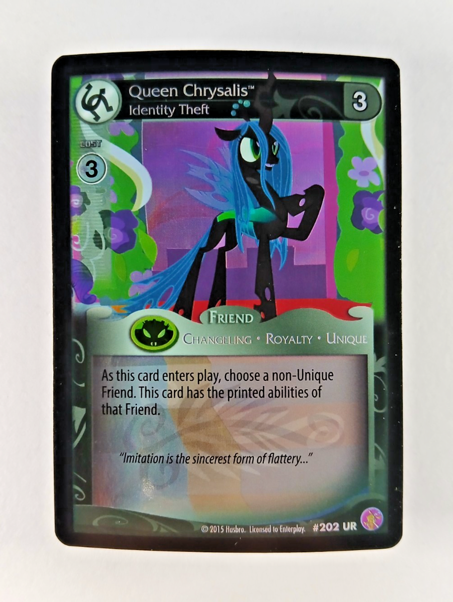I.O.l トレカ　chrysalis WHATTAMAN miss me？ Queen Chrysalis, Identity Theft #202 UR - My Little Pony CCG (2015