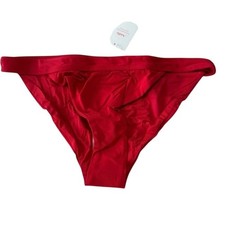 NWT Andie The Banded Cheeky Bikini Bottom Swim High Leg Cut XL Cherry Red  3949