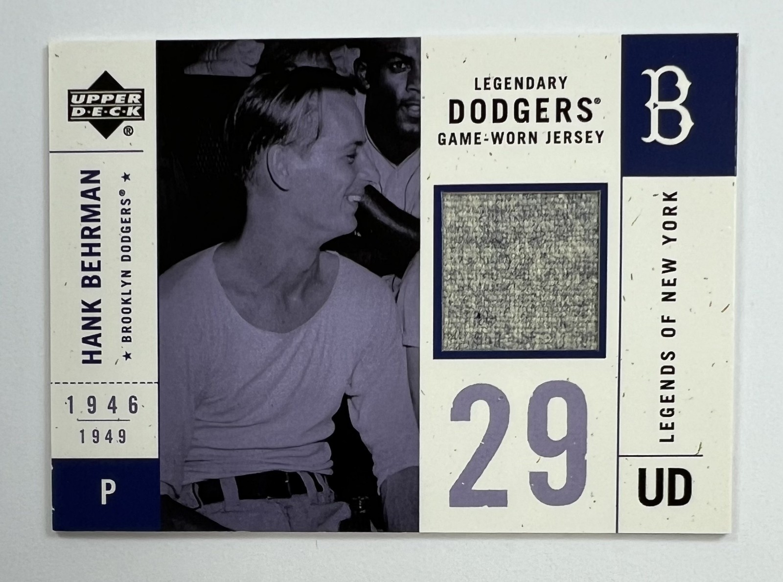 2001 Upper Deck #LDJ-HB Hank Behrman Legends of New York Relic AR124