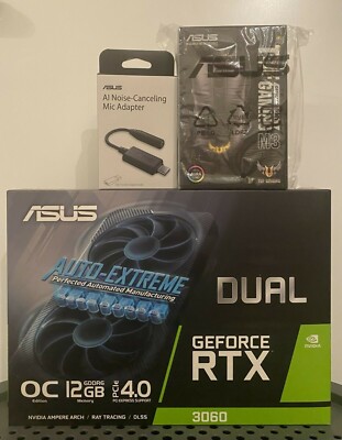 ASUS Dual GeForce RTX 3060 OC V2 12GB GDDR6 Grafikkarte (+AI Adapter, M3 Mouse)