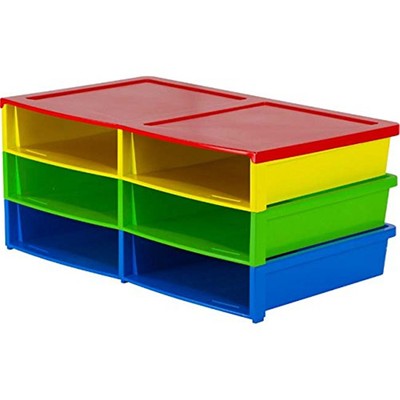 Storex Quick Stack Literature Sorter, 6 Compartments, Multicolored
