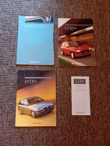 Vauxhall Corsa Astra Vectra etc UK Verkaufsprospekte datiert 1990er gebrauchter Zustand