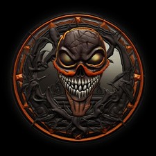 Halloween Demon Patch Iron-on Applique Horror Scary Steampunk Spooky Sci-Fi