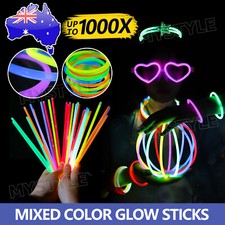 200-1000x Mixed Colour Glow Sticks Bracelets Party Glow In the Dark Glowsticks
