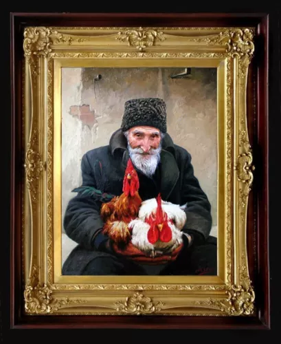 Print on Canvas of Oil Painting Arseni ~ OLD MAN 10,8" X 8" NO FRAME Art USA