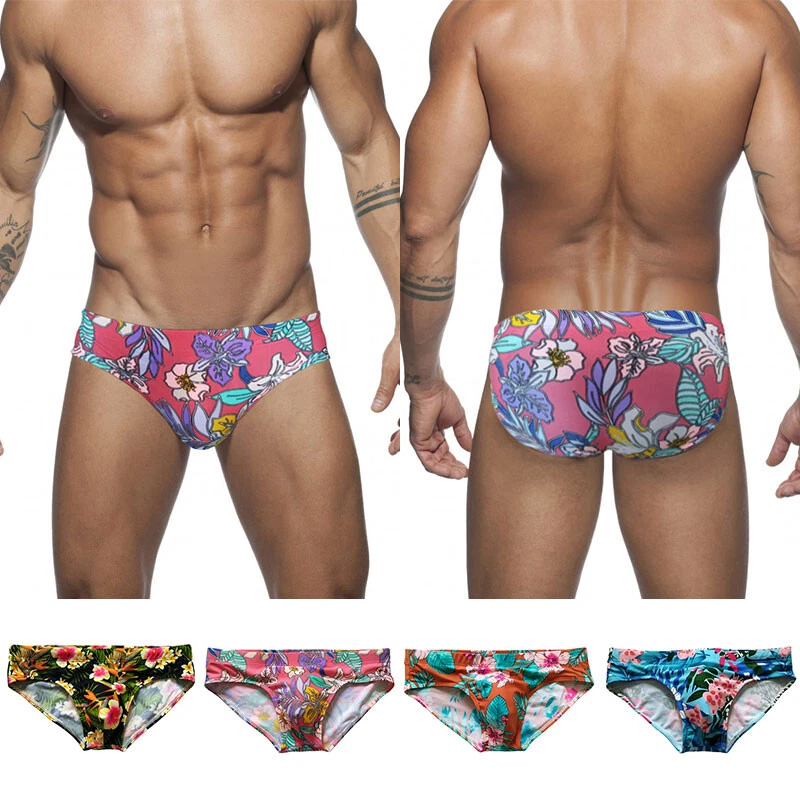 Floral mens store swim briefs