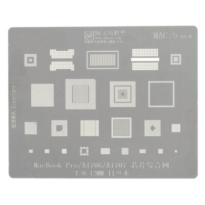 Comprehensive IC Chip Stencil MAC 5 for Apple MacBook Pro 13'' Late 2016-Mid 2017