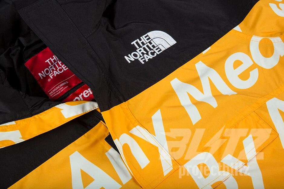 SUPREME THE NORTH FACE BY ANY MEANS MOUNTAIN JACKET YELLOW L FW15 TNF