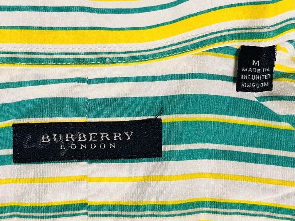 BURBERRY London Designer Mens Long Sleeve Striped Button Up Shirt