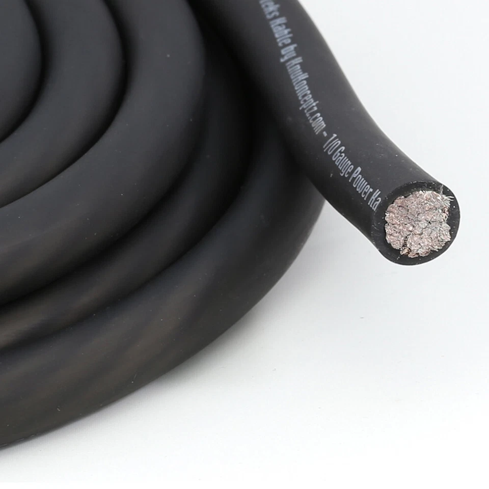 Lote de cable de alimentación de cobre calibre 0 4 8 KnuKonceptz Kolossus cable de tierra OFC Foto 2 de 4