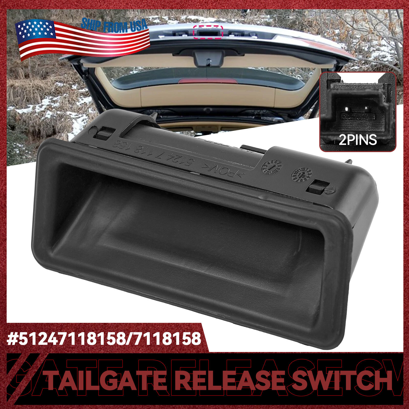 Boot Trunk Handle Release Switch for BMW 328i 335d 335xi 330xi X5,X6 51247118158