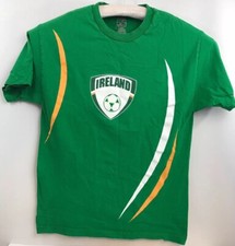 Ireland Soccer Ball Logo Green White Yellow Simply For Sports T Shirt Size M / M