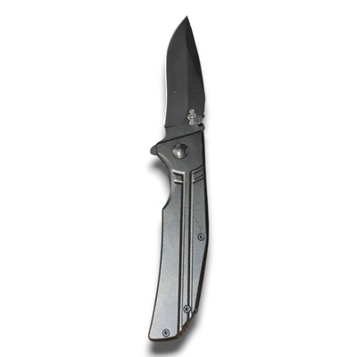 Grand Way liner lock pocket knife Dark Gray 8 1/4  Open