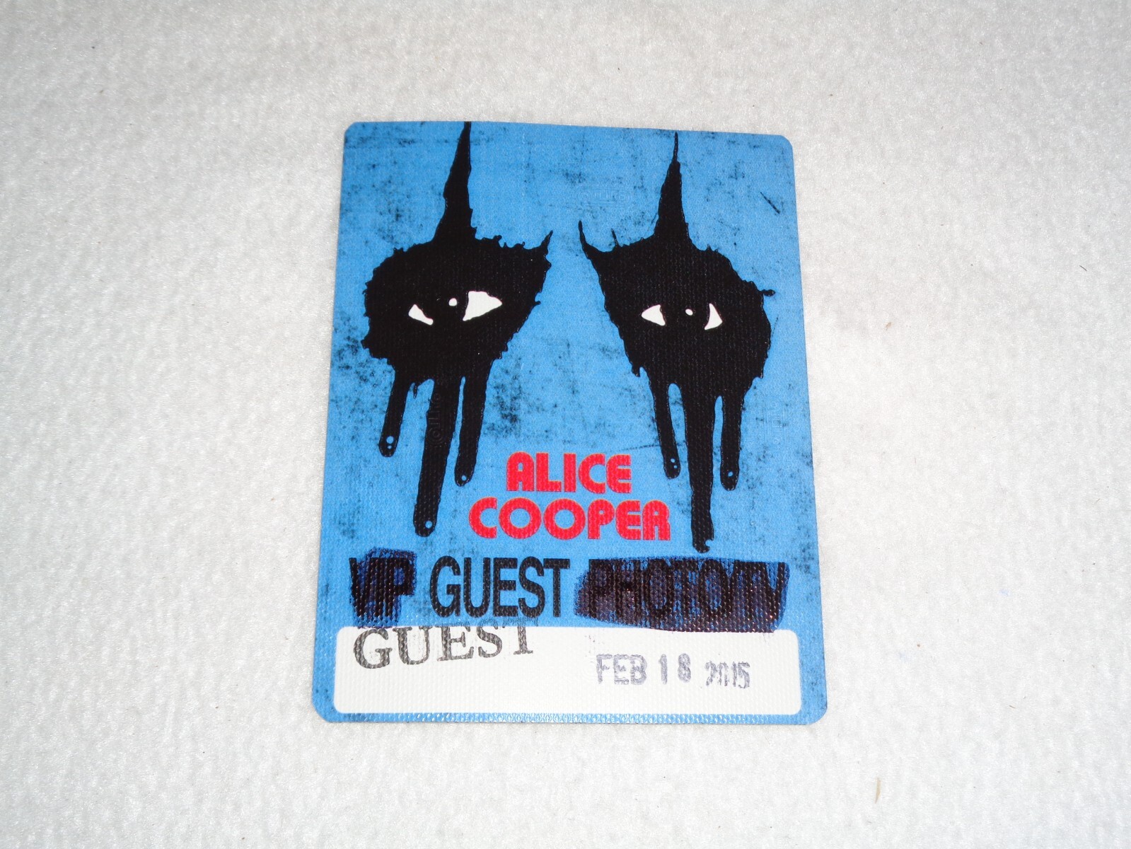 Alice Cooper 2015 Blue Backstage Guest VIP Unused Concert Sticker Pass