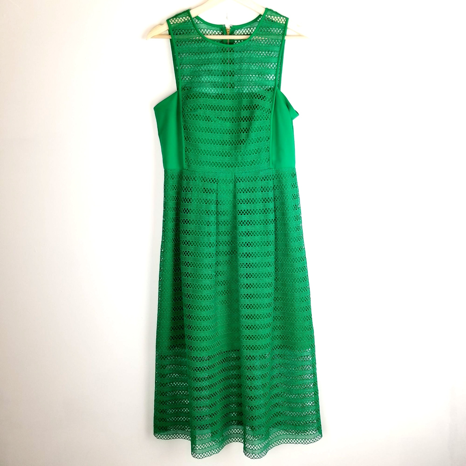 Green Sleeveless Midi Dress Crochet 