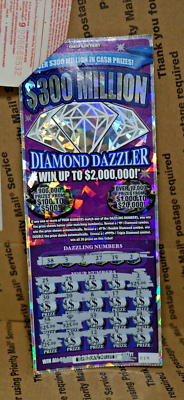 1984 OHIO Lottery scratched winning ticket expired Diamond Dazzler