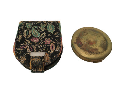 DuBarry Women's Cloud Silk Powder Gold Tone Brocade Compact w/Case Vintage