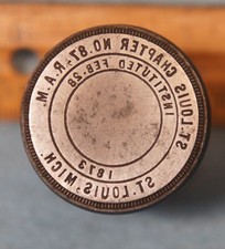 Antique ST LOUIS MI St Louis Chapter 87 RAM MASONIC PENNY Stamping Die TP278