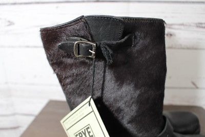 Bottes Courtes FRYE Veronica En Cuir Et Fourrure - Pointure 8 Noir, Neuves Sans Boîte