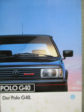 VW Polo G40 (Typ 86C) depliant gennaio 1992 brochure tedesco
