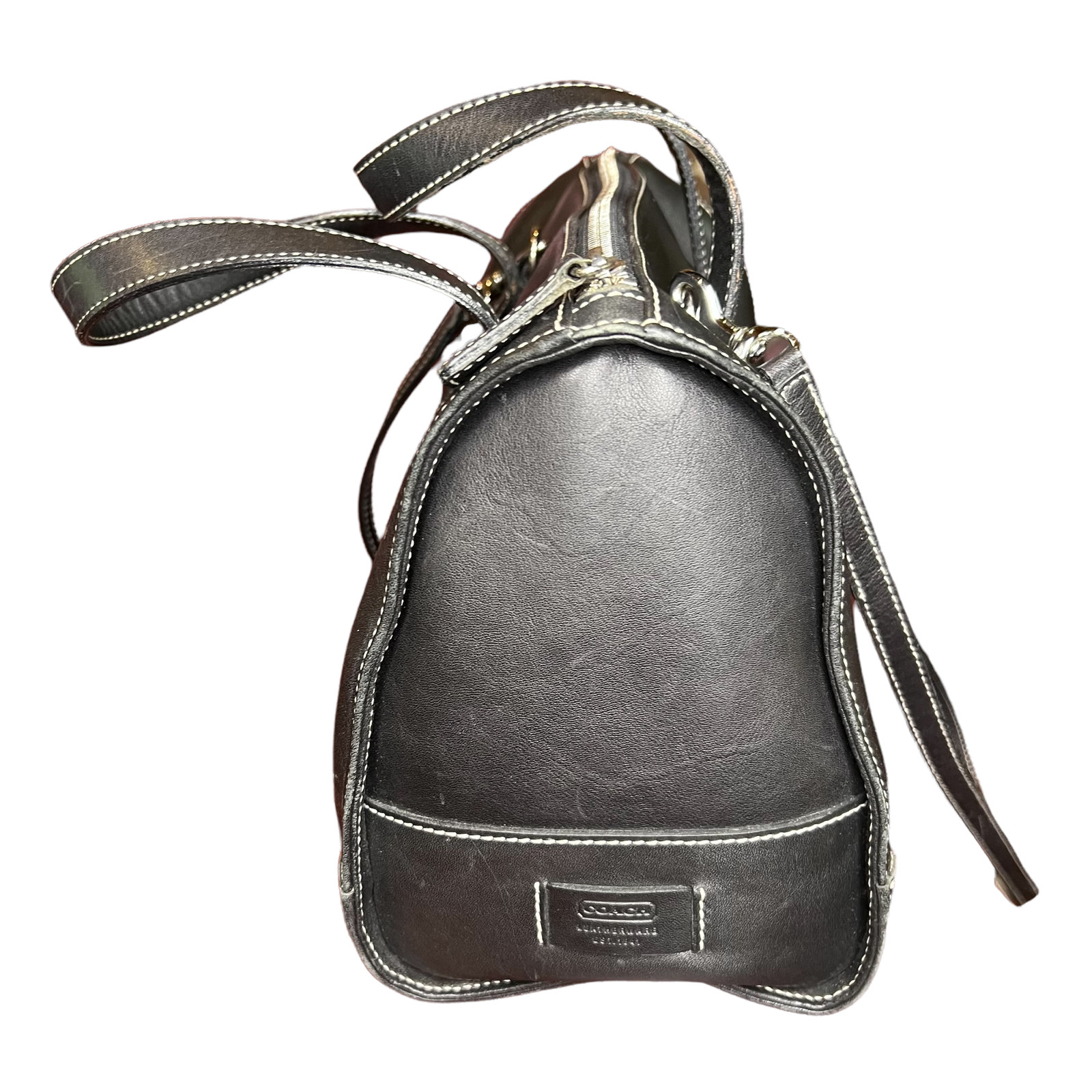 Coach Black Leather Duffle/Crossbody Bag Gem