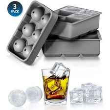 Silicone Ice Cube Trays&Molds For Drinks &Whiskey Huge Ice Cube Maker Big ice