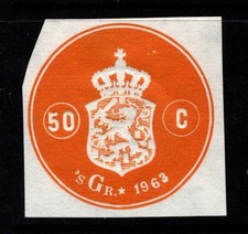 Netherlands 1963 50c Revenue Cut Square No Gum - S51294