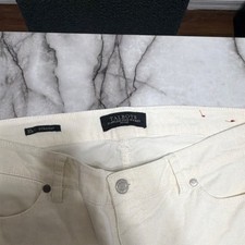 Talbots Petite Corduroy Pants Cream Straight Leg VTG 90s Heritage Academia Sz 10