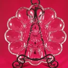 Vintage Anchor Hocking 10 Inch Clear Glass Deviled Egg Serving Plate