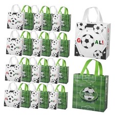 24 Pcs Non-Woven Soccer Party Favor Bags,Soccer Goodie Gift Bags with Handles,
