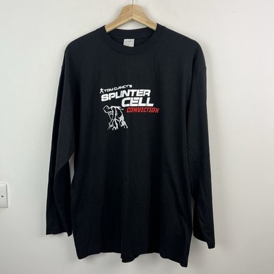 Tom Clancy s Splinter Cell Conviction T-Shirt Mens Large Black Graphic Gaming LS