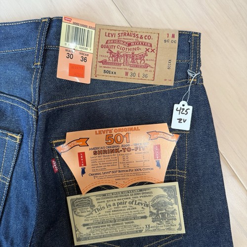 Vintage Levis 501 Jeans 30 Blue Dark Wash Straight Leg Denim Non Selvedge NWT - Picture 8 of 9