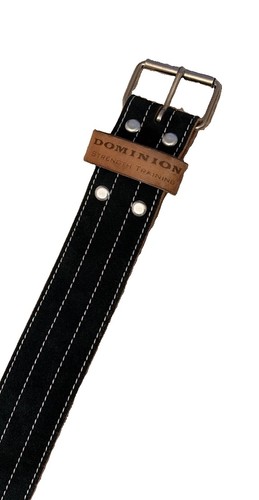 Dominion Strength Training Black Leather Weight Lifting Belt