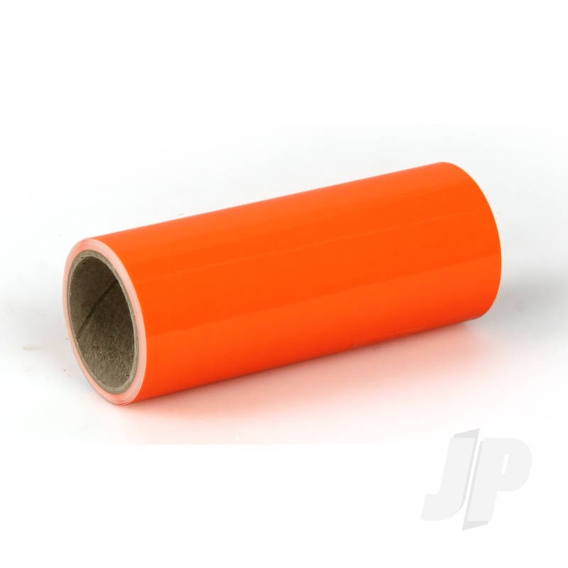 Oracover Oratrim Roll Fluorescent Orange (#64) 9.5cmx2m  Self-Adhesive Coveri...