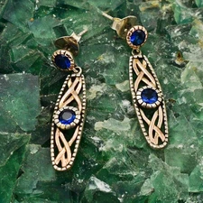 10k Rose Gold Sterling Silver 925 Keith Jack Brave Heart Celtic CZ Gem Earrings