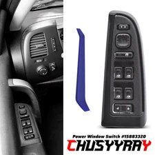 Power Window Switch Front Driver Left Side Black Fit GM Chevy Silverado 15883320