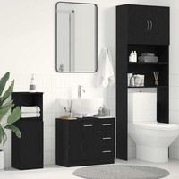 Waschbeckenunterschrank Schwarz Eichen-Optik 63X30X54 Cm