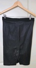 Nueva Falda de Cuero Y2K Helmut Lang Elastizada Plonge Negra Talla 6 Nueva con Etiquetas Precio de venta sugerido por el fabricante $695
