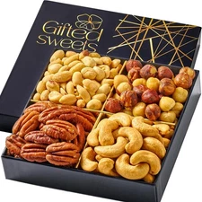 Nuts Gift Basket - 4 Varieties - Premium Assorted Tray - Gourmet Gifts for Bi...