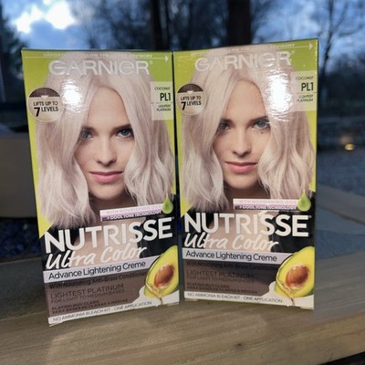 2pk PL1 Garnier Hair Color Nutrisse Ultra Color Nourishing Cr Lightest Platinum