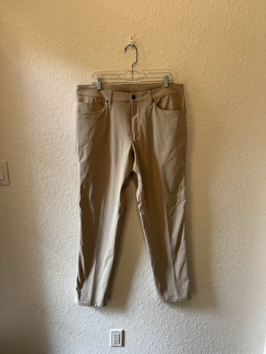 Lululemon ABC Pant Mens 36x32 Khaki Classic-Fit 5 Pocket Stretch Warpstreme