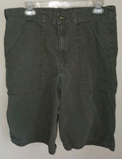 Dickies Mens Dark Green Cotton Workwear Loose Fit Shorts Size 34