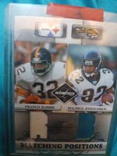 Franco Harris, Maurice Jones Drew RARE Leaf 35/100 Jaguars Steelers