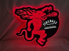 Fireball Whiskey Pub Sign LED Beer Bar Sign Light Mancave
