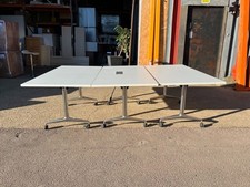 Flip Top Office Desk White Chromed Legs with Lockable Wheels, Modern Design