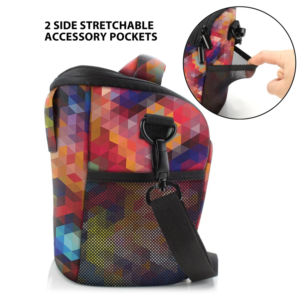 Bolsa estojo portátil para câmera DSLR com acessibilidade de carregamento superior e estilingue de ombro - Imagem 3 de 4